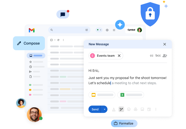 Gemini in Gmail suggerisce una risposta a un'email.