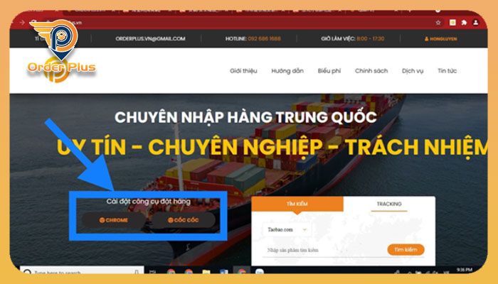 Bạn truy cập vào orderplus.vn