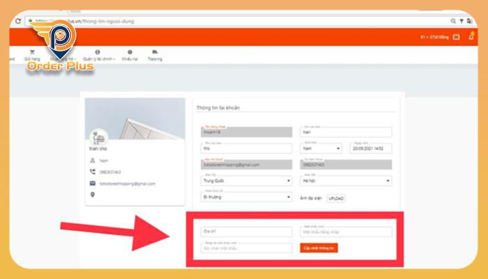 Cập nhật thông tin mua hàng Taobao