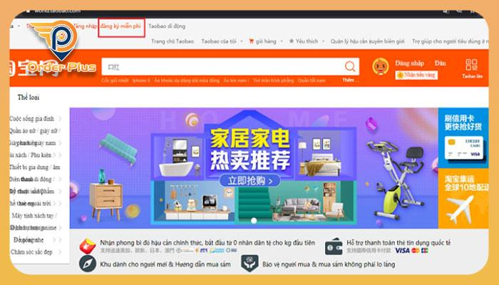 Chọn mục đăng ký tài khoản miễn phí