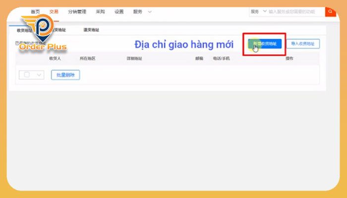 chọn ô màu xanh để tạo địa chỉ giao hàng