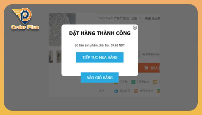 Chọn Tiếp tục mua hàng hoặc Vào giỏ hàng