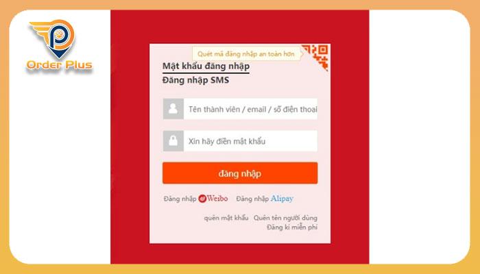 Đăng nhập tài khoản đặt hàng Taobao
