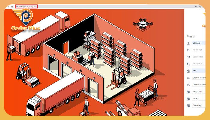Truy cập link đăng ký tài khoản Order Plus
