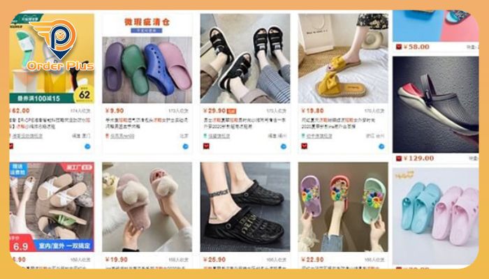 Link order dép cao su đúc Trung Quốc trên sàn TMĐT